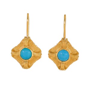 Türkis Vermeil 14K Gold über Sterling Silber Ohrring