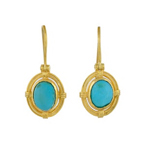 Türkis Vermeil 14K Gold über Sterling Silber Ohrring