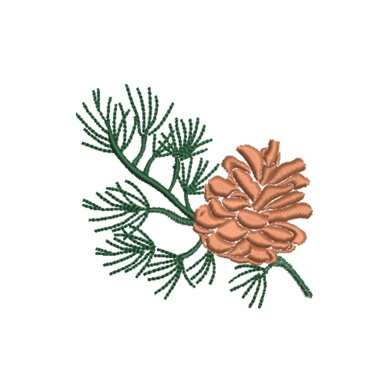 Machine embroidery design Pine cone embroidery Pine cone Etsy