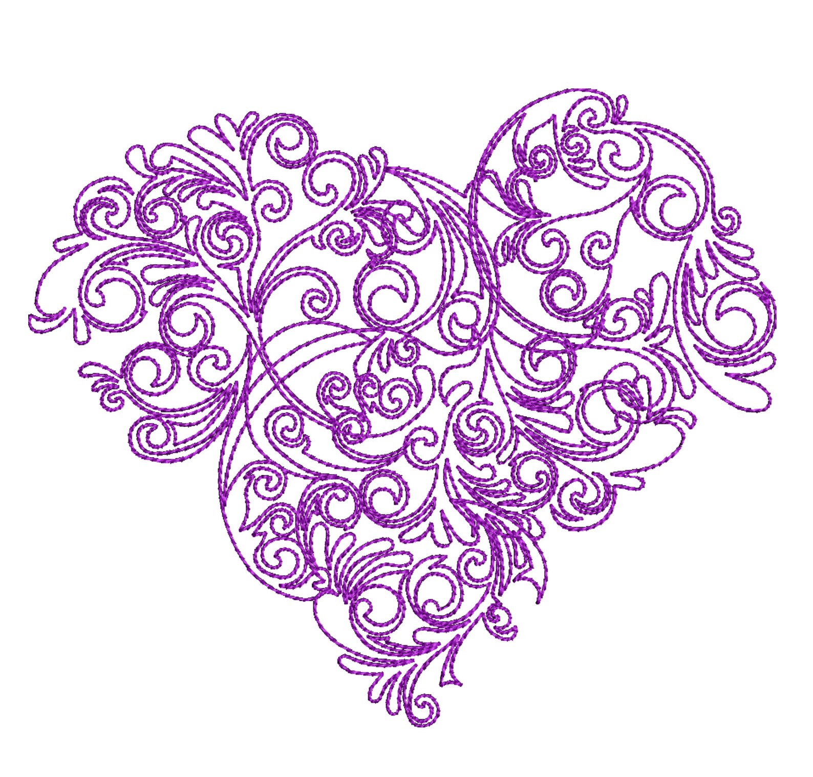 Machine embroidery design Patterned Heart No. 4 Etsy
