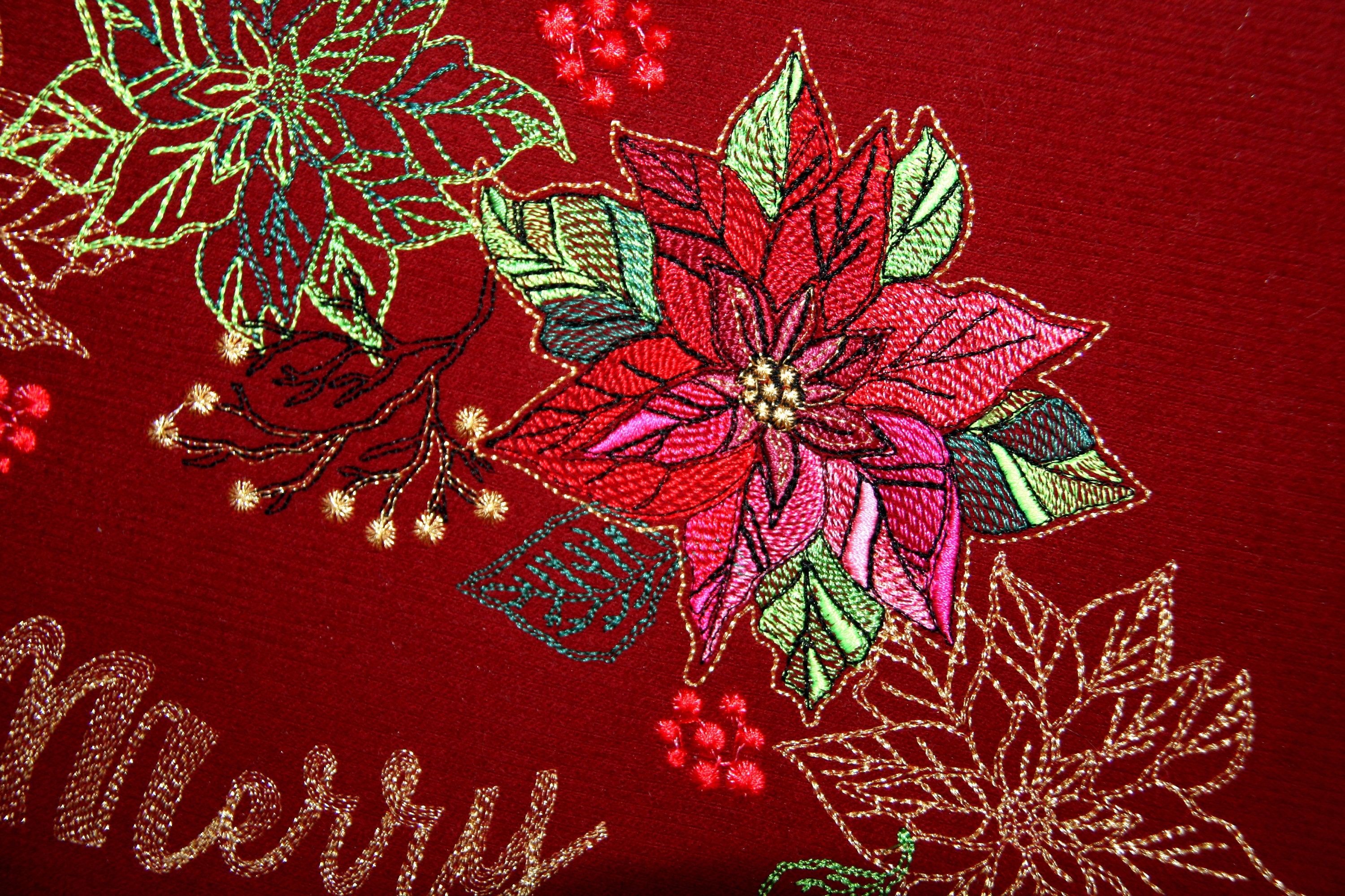 Machine embroidery design Christmas poinsettia flower with Etsy