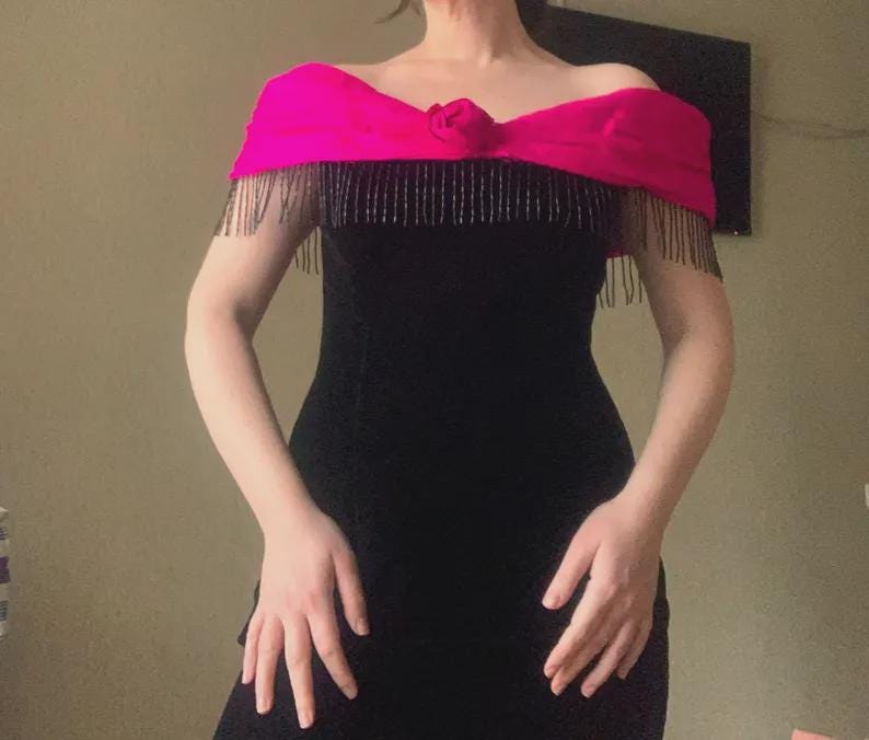 80's Black Dress - Etsy