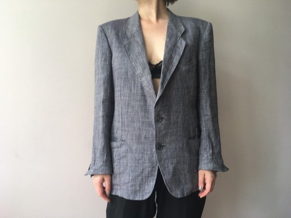 armani linen blazer