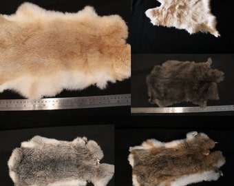 5 different color of Beautiful Soft RABBIT SKIN FUR Genuine Rabbit Fur, Ethically sourced craft grade natural fur hide