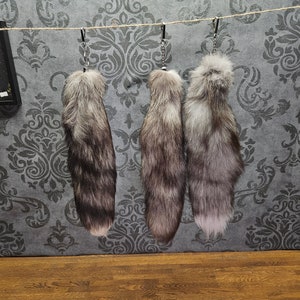 soft tanned clip on fox tail keychain, suitable for cosplay.