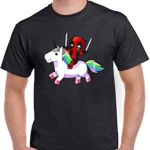 Deadpool rijden een Eenhoorn Funny T-shirt Gift