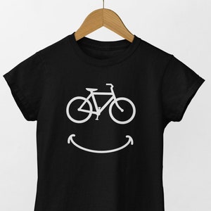 Smiley Face Bike T-Shirt, Happy Biker, MTB Bike Rider Cyclist T-shirt