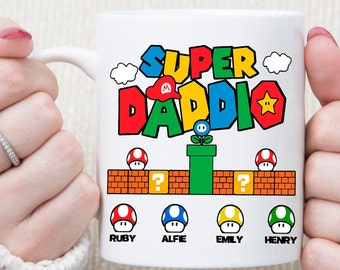 Father's Day Personalised Super Daddio Mug, Dad Gift, Gamer Gift, Personalised Birthday Gift, Funny Dad Gift