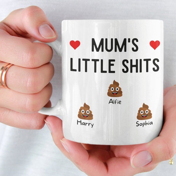 Mother's Day Personalised Mug, Mum Gift, Personalised Birthday Gift, Funny Mums Little Shits, Gift For Her