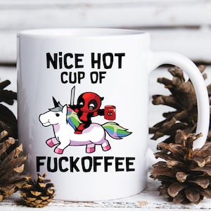 Schöne heiße Tasse fuckoffee Deadpool inspiriert Parodie Kaffeetasse Geschenk