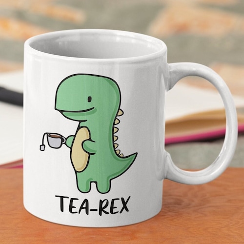 Kubek z motywem Tyrannosaurus Rex i Jurassic Tea Rex dla miłośników herbaty lub kawy