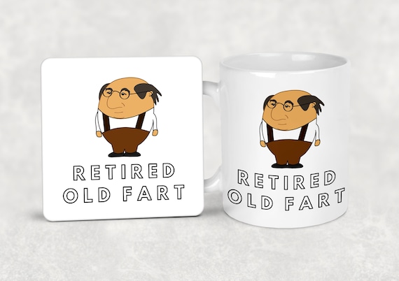 Retired Old Fart, Retirement Gift, Im Retired,  Mug and Coaster Set