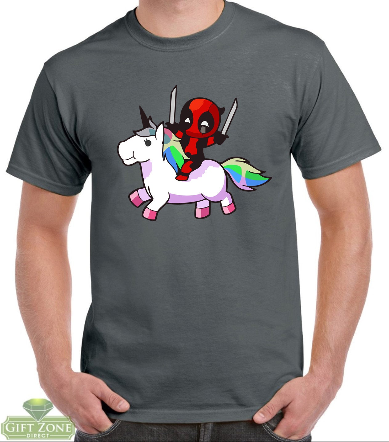 Deadpool riding a unicorn cat cheap