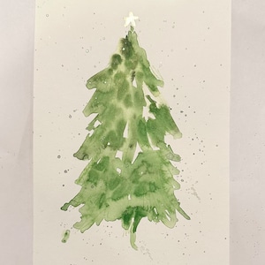 Handgemachte Postkarte Weihnachtskarten Original-Aquarell vom Tegernsee