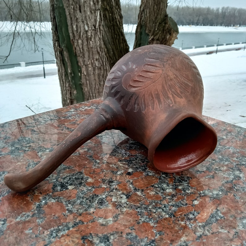 Natural Aroma of coffee Handmade from red clay Ceramic is a large coffee maker Pottery Clay