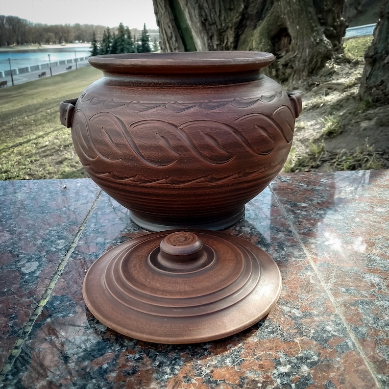Ceramic casserole with handles. Pottery Clay quality handmade Etsy