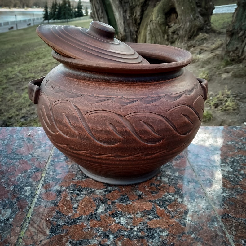 Ceramic casserole with handles. Pottery Clay quality handmade Etsy