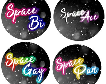 Space Pride Buttons LBGT