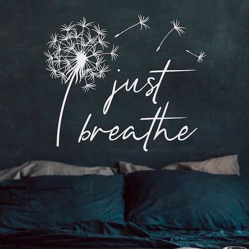 Just Breathe Wall Art Decal Inspirational Wall Sticker Just Etsy