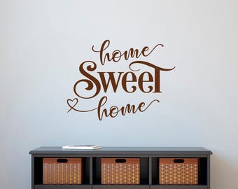 Home Sweet Home Wall Decal - Living Room, Entryway, Bedroom Vinyl Quote LW206