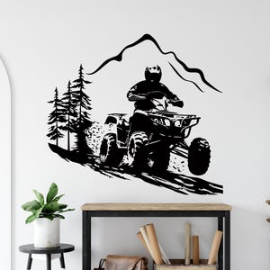 ATV Vinyl Wall Decal: Quad Four Wheeler Sport Decor LW338