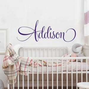 Personalized Name Vinyl Wall Decal - Custom Nursery Decor LW153