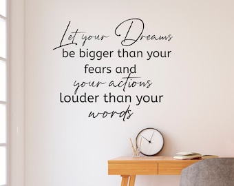 Inspirierendes Zitat Wandtattoo: Let Your Dreams Be Bigger, Vinyl Sprüche LW201