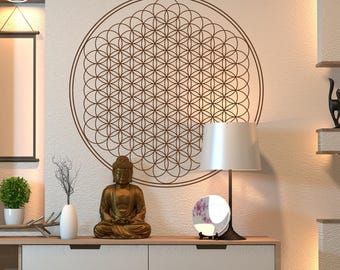 Flower of Life Wall Decal: Sacred Geometry, Yoga Studio Decor LW265