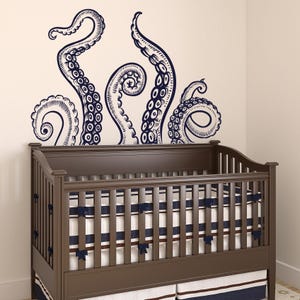 Octopus Tentacles Wall Decal: Kraken Vinyl Sticker, Sea Life Nursery Decor LW269