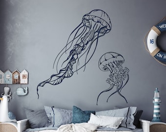 Sea Life Vinyl-Aufkleber 'Muscheln & Seesterne' – Kaffee-farbene Wanddekoration, 41x42 Cm, Für Badezimmer & Meeresthema