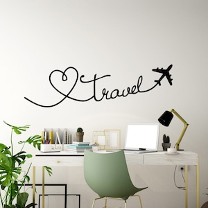 TRAVEL Wandtattoo, Innendekoration | Outdoor Aufkleber, Reise mit dem Flugzeug Vinyl Aufkleber, Reise Geschenk, Abenteuer Wand Kunst Dekor 187