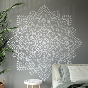 Mandala Wall Sticker, Wall Decal, Boho, Indian, Zen, Mehndi Decor, Half Mandala Wall Art for Meditation Room, Yoga Studio 168