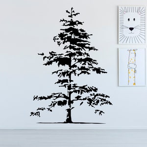 Pine Tree Wall Decal, Forest Wall Decal, Woodland Nursery Decal, Nature Wall Decor, Pine Tree Wall Decor, Wall Decal Kids Room Bedroom 241