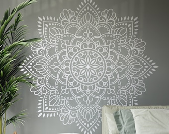 Mandala Wall Sticker, Wall Decal, Boho, Indian, Zen, Mehndi Decor, Half Mandala Wall Art for Meditation Room, Yoga Studio 168