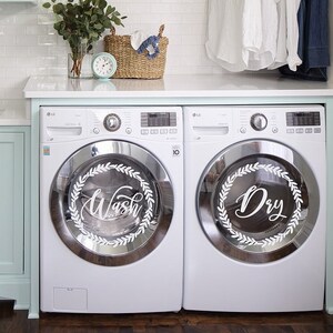 Wash and Dry Decals Laundry Room Decor, Farmhouse Laundry Decor for Washing Machines and Dryers, Washer & Dryer Decals, Laundry Vinyl Decals image 1