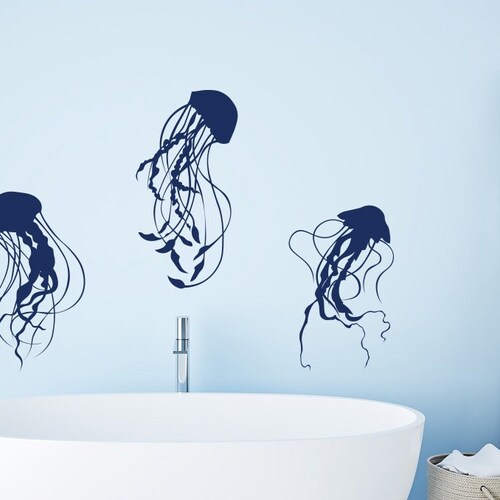Jellyfish Wall Decal Sticker Sea Life Wall Decals Jelly Etsy