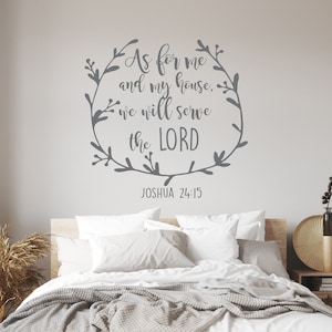 As For Me And My House We Will Serve The Lord JOSHUA 24:15 Bible Verse Wall Decal, Scripture Wall Decal, Family Wall Sayings, Home Decor 44