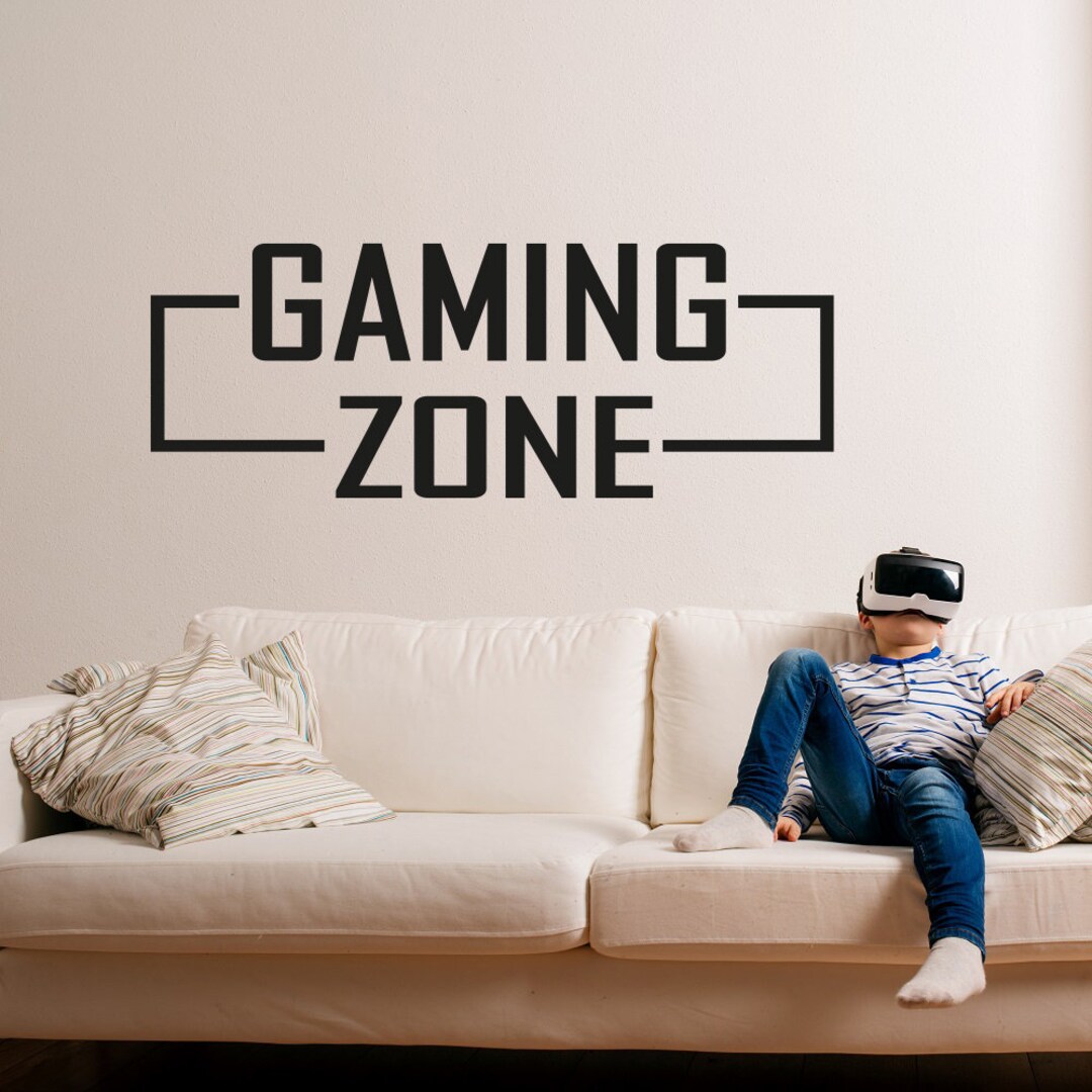 Gamng Zone Wall Decal, Gamer Room Decor, Game Room Wall Art, Gamer