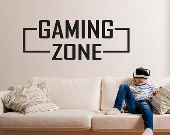 Gamng Zone Wall Decal, Gamer Room Decor, Game Room Wall Art, Gamer Gifts, Gamer Room Signs, Gaming Zone Wall Decoration Ideas 302