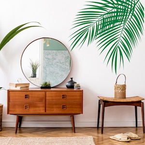 Palm Leaves Wall Art Decal - Palm Leaf Wall Sticker, Tropical Leaves Wall Decor for Home Living Bedroom Nursery Large Palm Leaves Decals 321