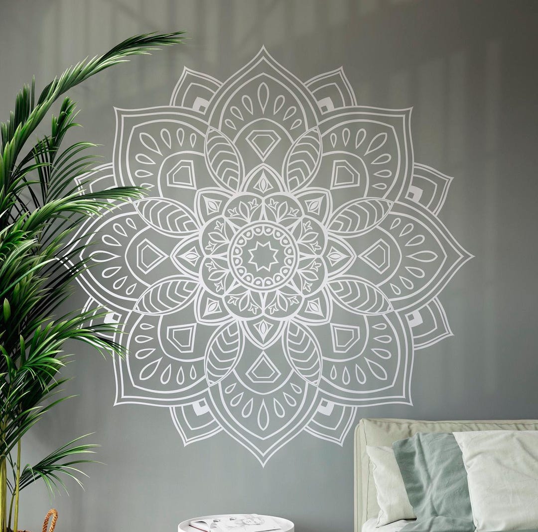 Mandala Wall Decal: Boho Vinyl Sticker for Yoga Studio, Meditation Art ...