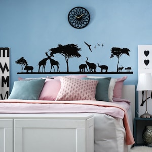 Safari Animals Wall Decal Sticker - Jungle Animal Nursery Decor - Wild Animals Vinyl Decal - Animals Decals for Kids Room Nursery Decor 58