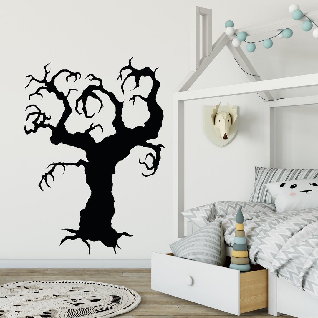 Devious Tree Sticker Tree Wall Decal: Curly Tree Vinyl Sticker, Whimsical Branch Decor ...