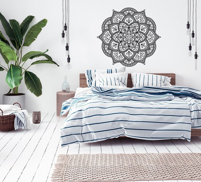 Mandala Wall Decal Large Vinyl Wall Decal Unique Mandala Etsy
