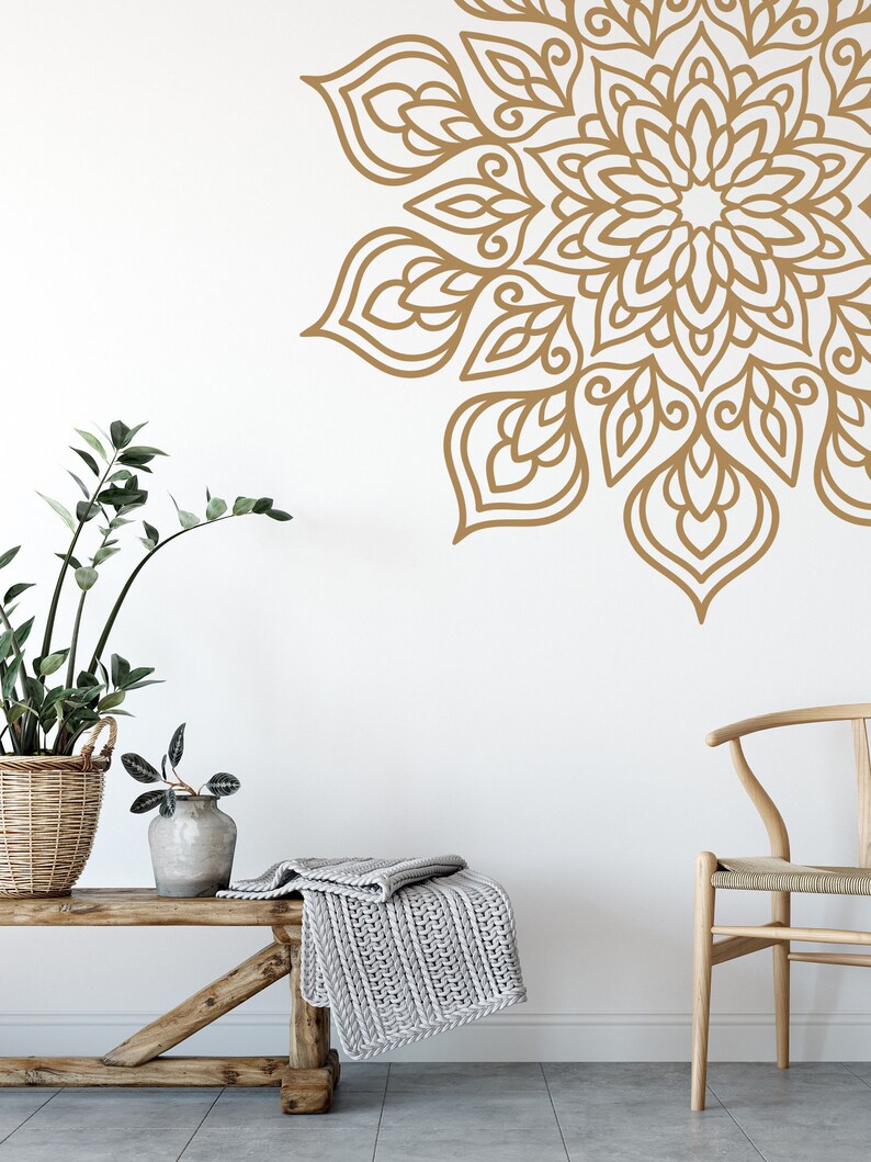 Unique Mandala Flower Wall Decal for Home Interior Decor Etsy