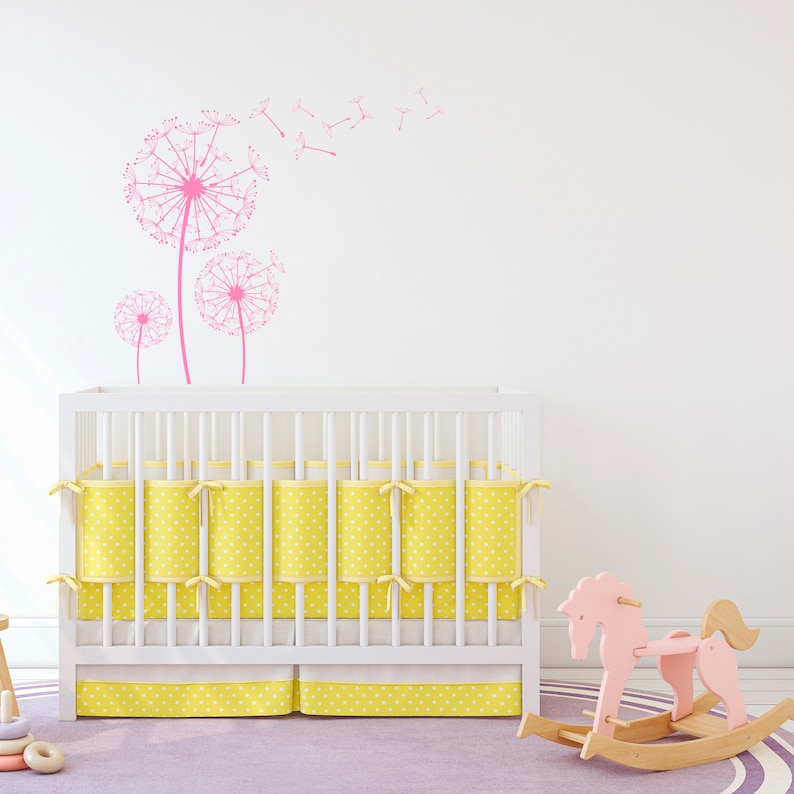 Dandelion Wall Art Decal Floral Wall Decals Botanical Etsy