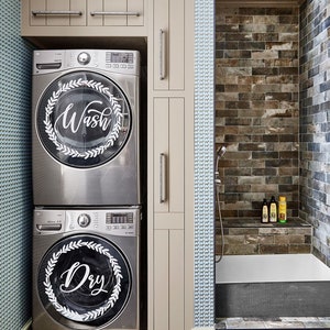 Wash and Dry Decals Laundry Room Decor, Farmhouse Laundry Decor for Washing Machines and Dryers, Washer & Dryer Decals, Laundry Vinyl Decals image 2