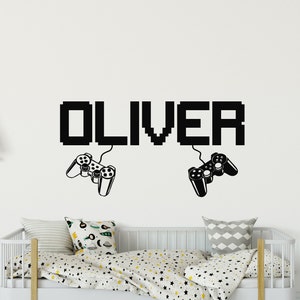 Personalized Gamer Name Wall Decal, Custom Name Game Controller Wall Decal, Game Room Decor, Wall Decal Kids, Personalized Gaming Gifts 192
