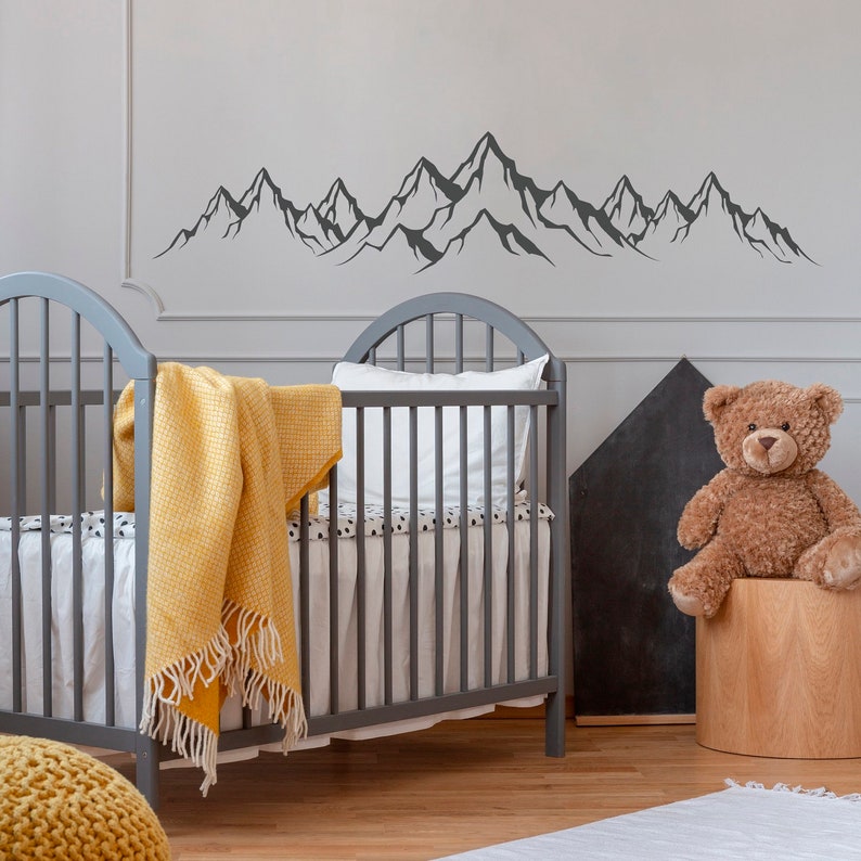 Mountain Wall Decal Modern Wall Decor Mountain Landscape Etsy