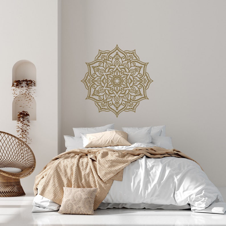 New Mandala Wall Decal Large Floral Mandala Decal Boho Etsy